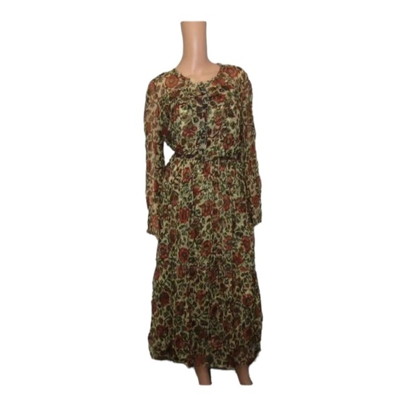 SUNDANCE Litzy Bloom Maxi Dress Long Sleeve Sheer Floral Small Fall Dress NWT - Picture 6 of 10